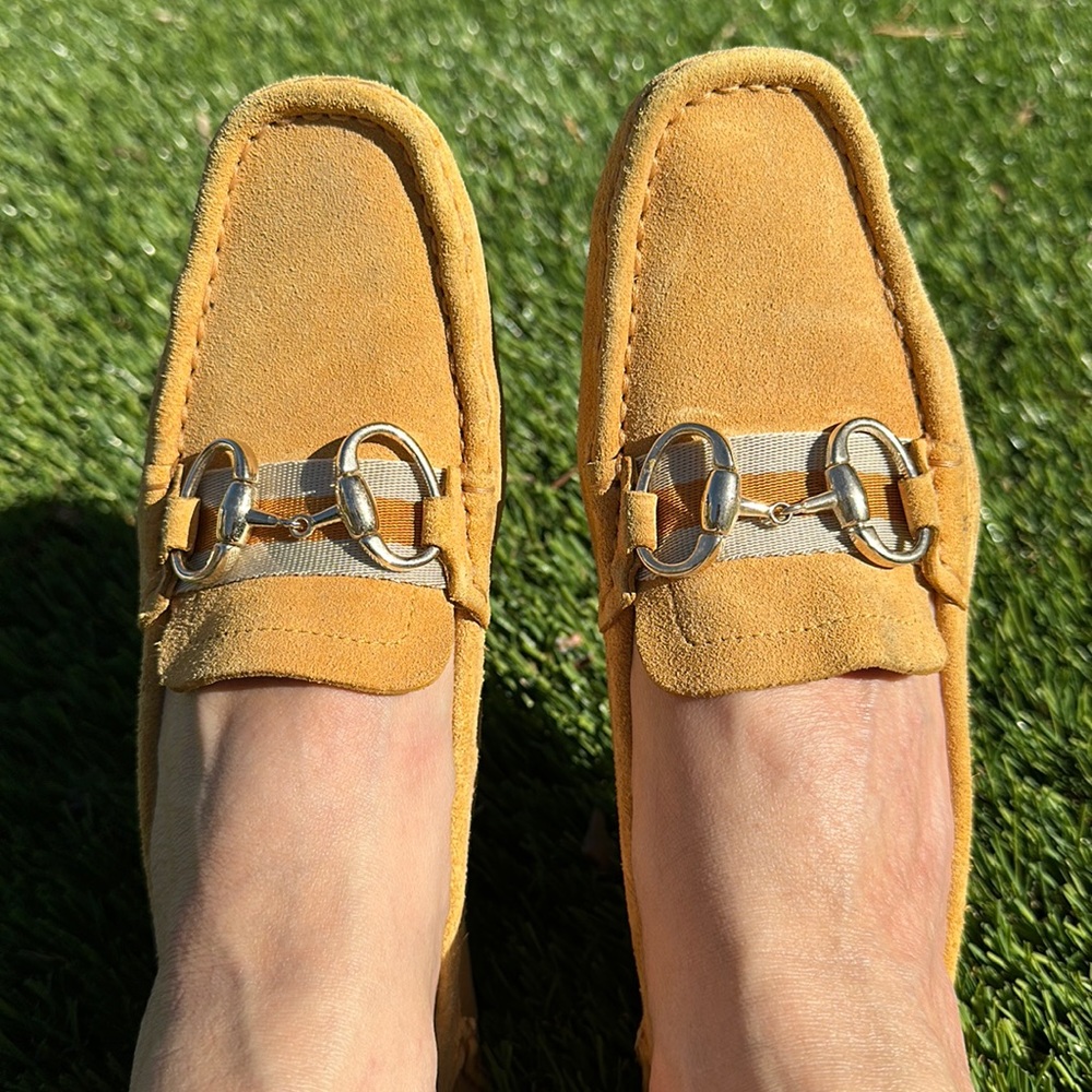 Vintage Gucci classic horsebit suede loafers